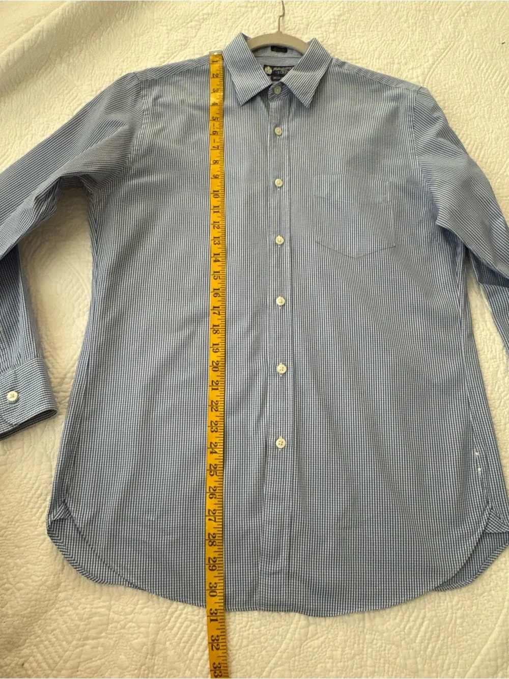J. Crew Haberdashery 80s 2 ply Blue check button down size M (15-15.5) Nice!